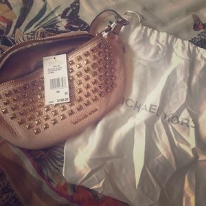MK pink leather fanny or waist bag